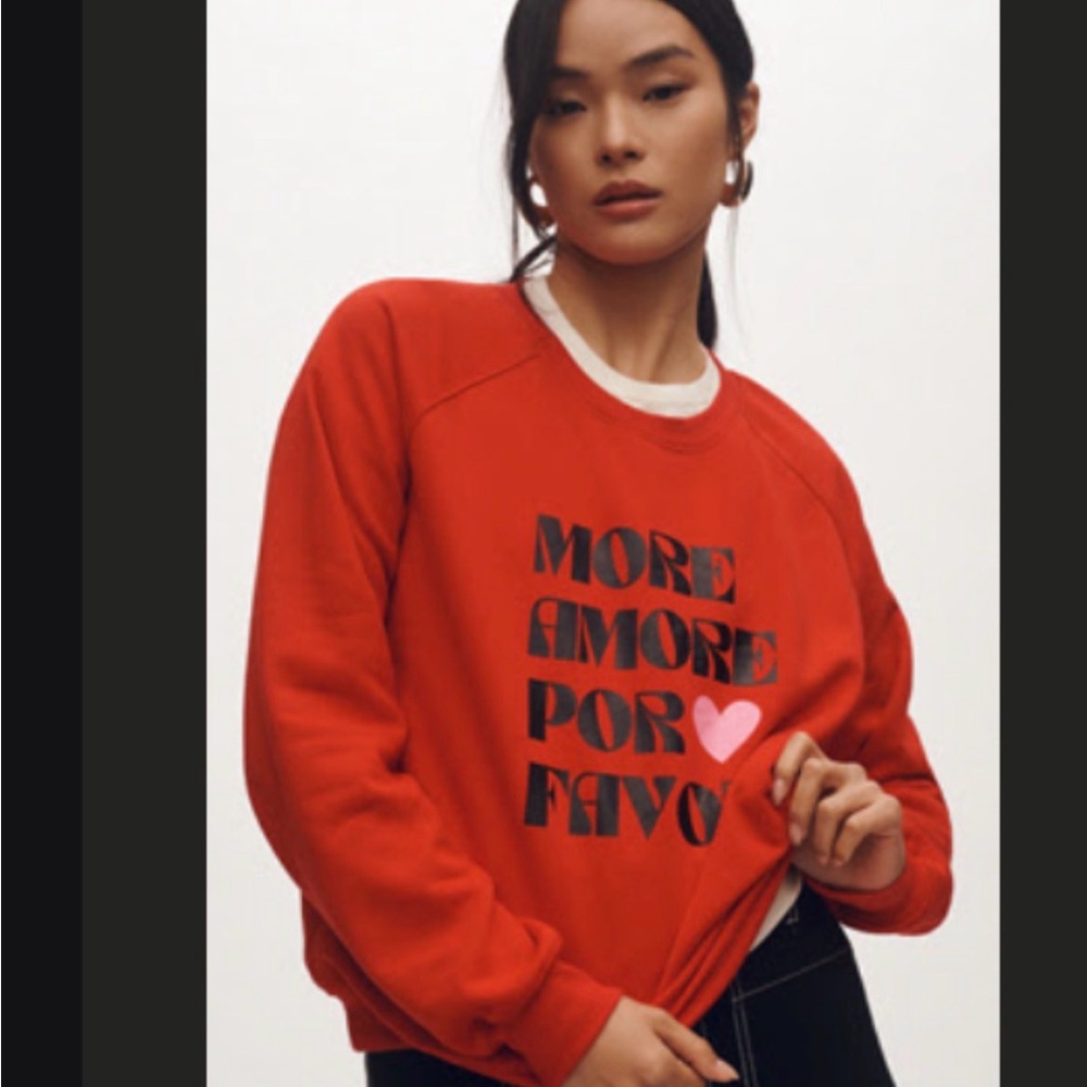 Brand New by Anthropologie DANIELA BERKOUT MORE AMORE SWEATSHIRT